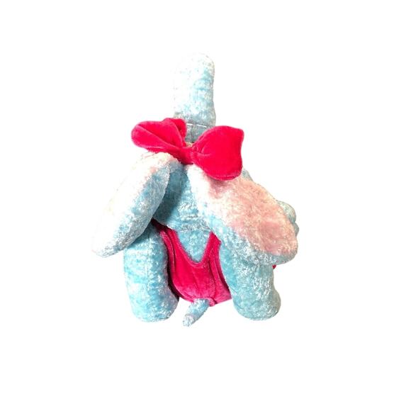 TonyToy Plush Sitting Elephant Puli International Blue Pink Outfit Bow 12in - Picture 6 of 11